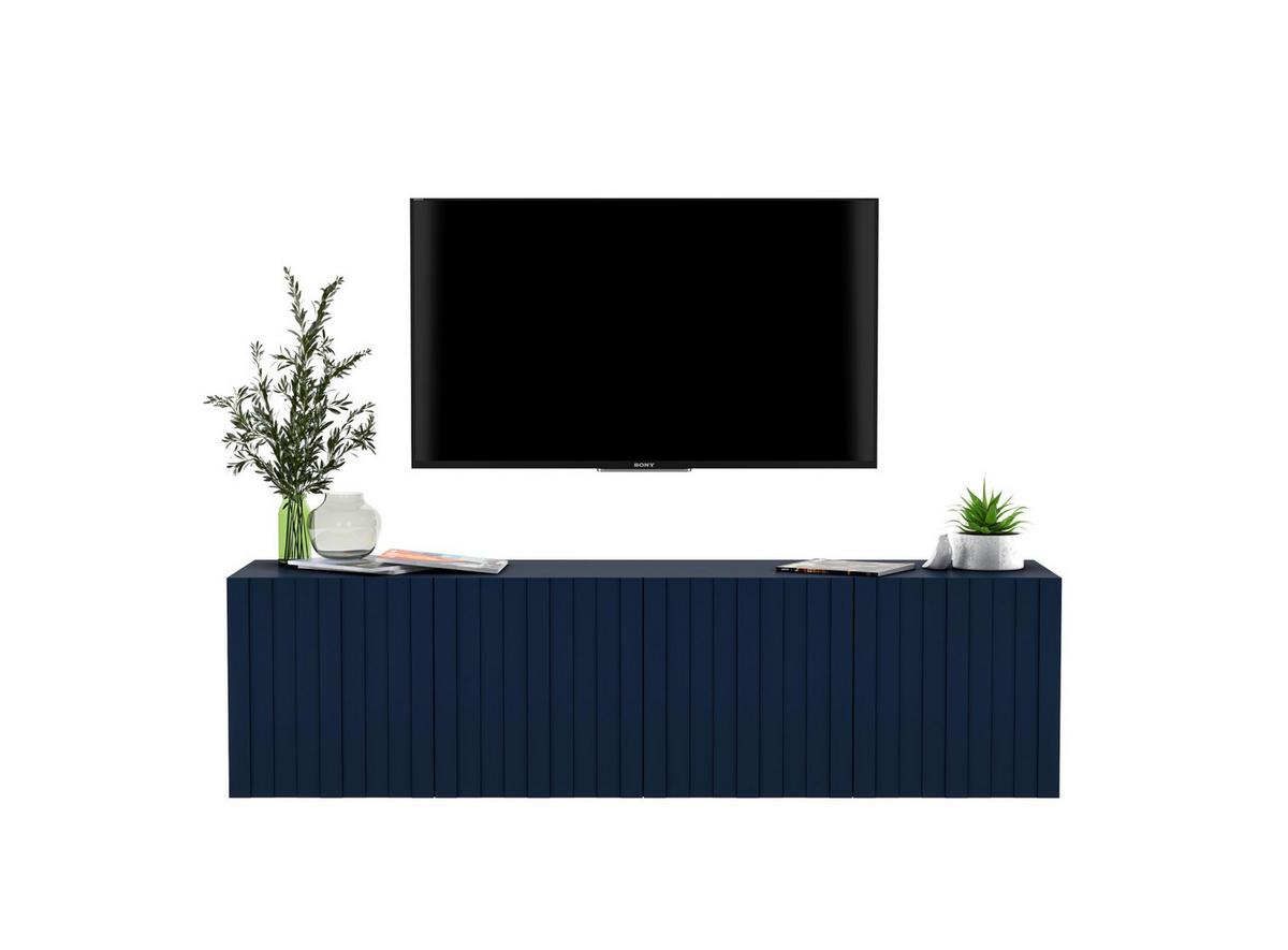 TV-SCHRANK Elpis Marineblau Matt Glamour 150 cm - Blau, Holzwerkstoff (150/37.5/36.5cm) - Meble Lindner