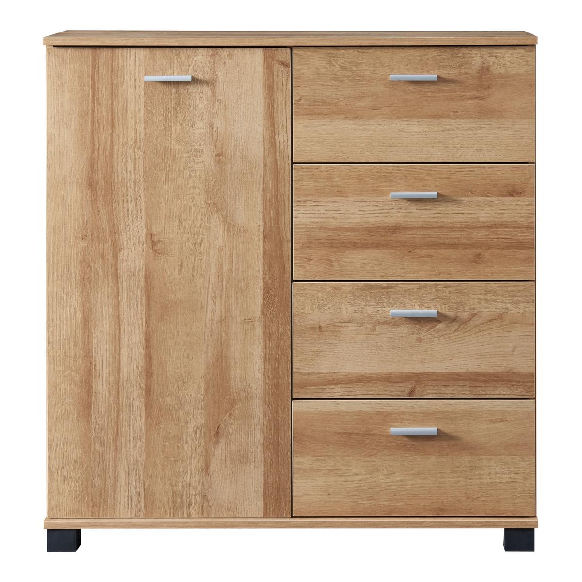 SIDEBOARD Döbritz - Eichefarben, Holzwerkstoff (80/84/28cm) - [en.casa]