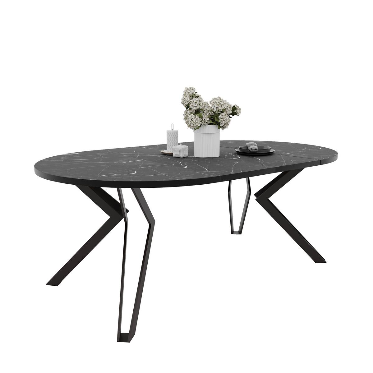 ESSTISCH ausziehbar aus MDF, Schwarz - Schwarz, Holzwerkstoff (100/100/76cm) - Idohome