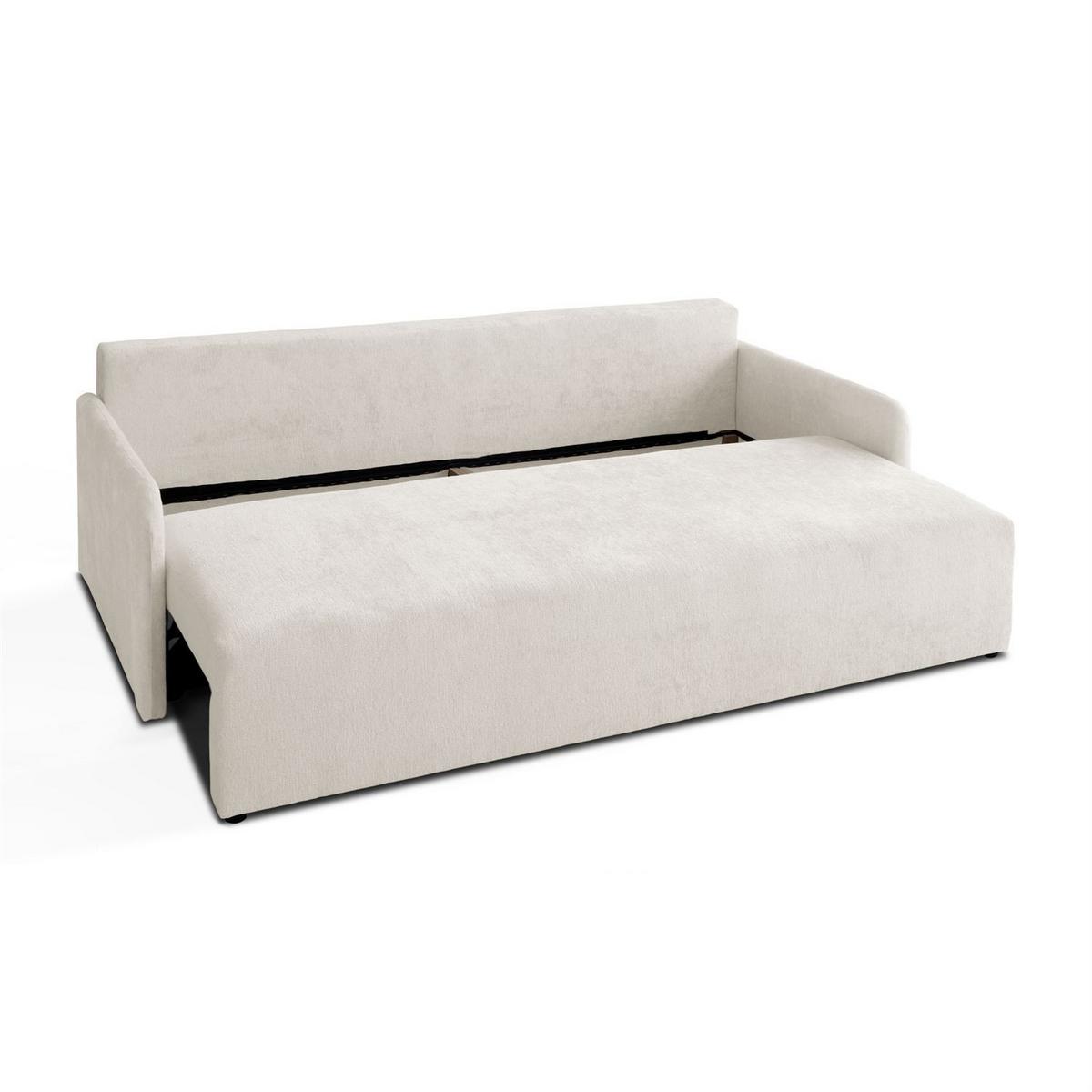 SOFA NUBO mit Schlaffunktion und Bettkasten Harmony 01 - Beige, Textil (205/91/86cm) - Lookway
