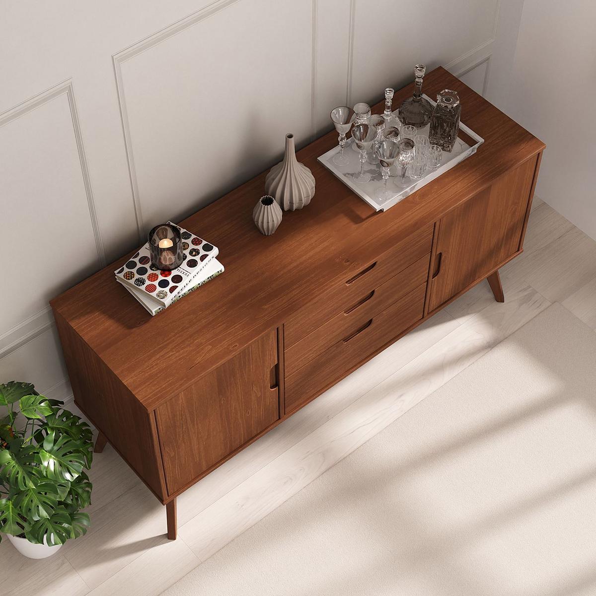 SIDEBOARD TIVOLI dunkelbraun - Dunkelbraun, Holz (145/75/45cm) - IDIMEX