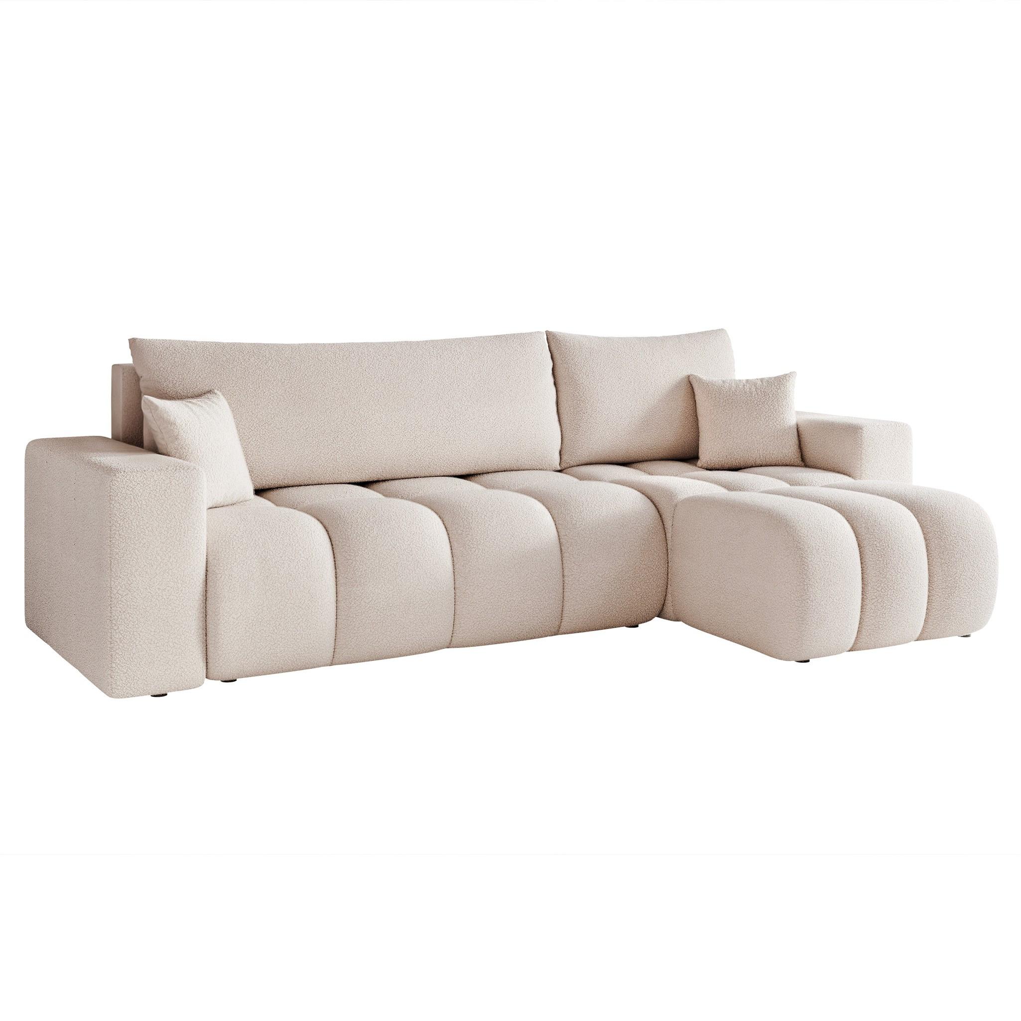 ECKSOFA Anabel Mit Schlaffunktion - Creme, Holzwerkstoff/Textil (145/248cm) - Fun Möbel