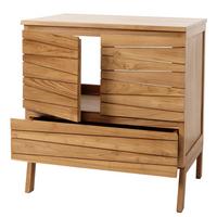 TEAK-WASCHBECKENUNTERSCHRANK Braun - Braun, Holz (81/87/56cm) - MCW