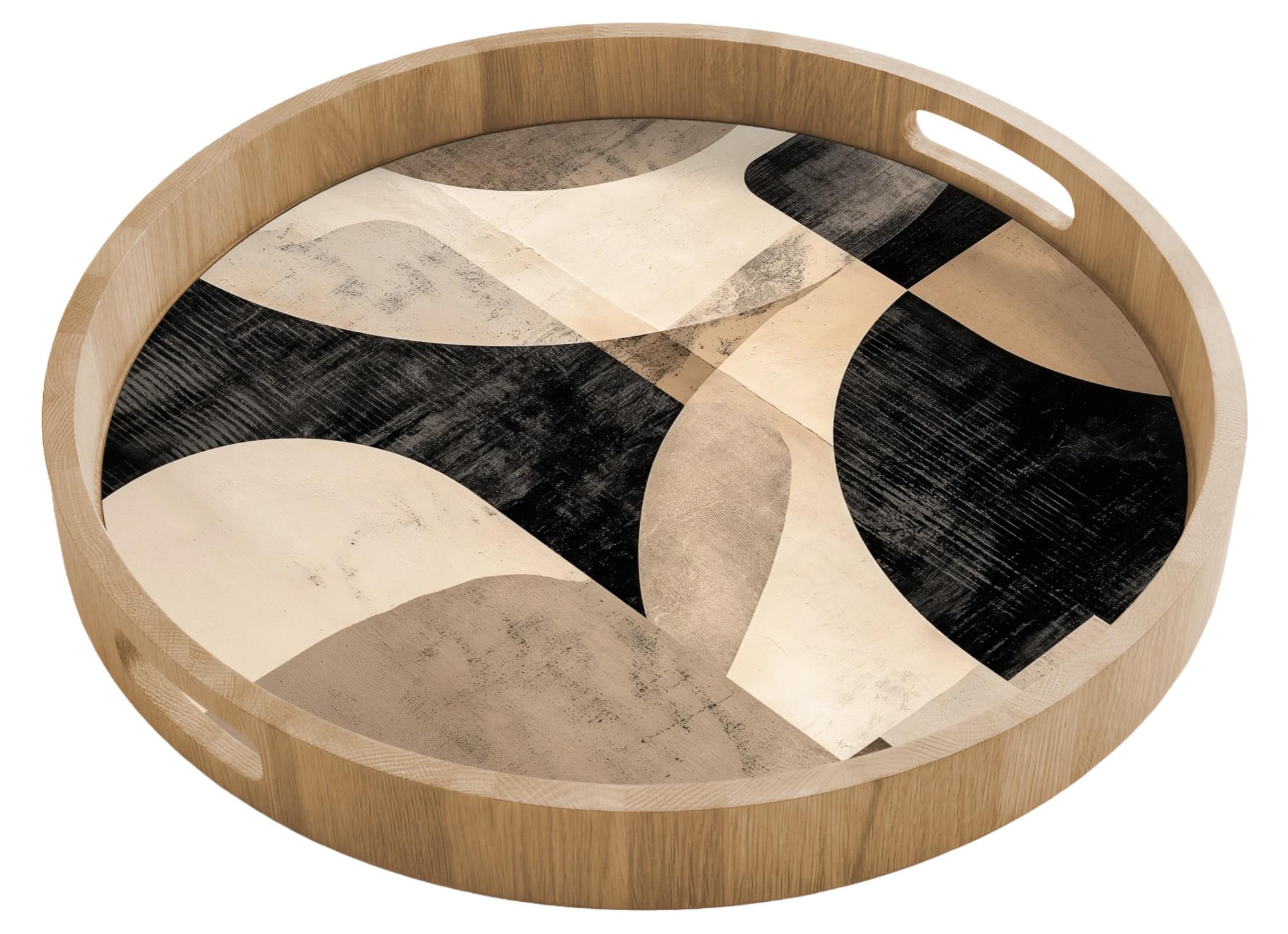 TABLETT Abstrakt - Formen - Modern - Beige 50x50 cm - Beige, Holz (50/5/5cm) - OnlyWow