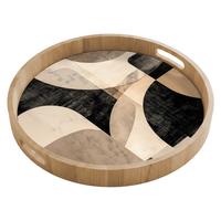 TABLETT Abstrakt - Formen - Modern - Beige 50x50 cm - Beige, Holz (50/5/5cm) - OnlyWow