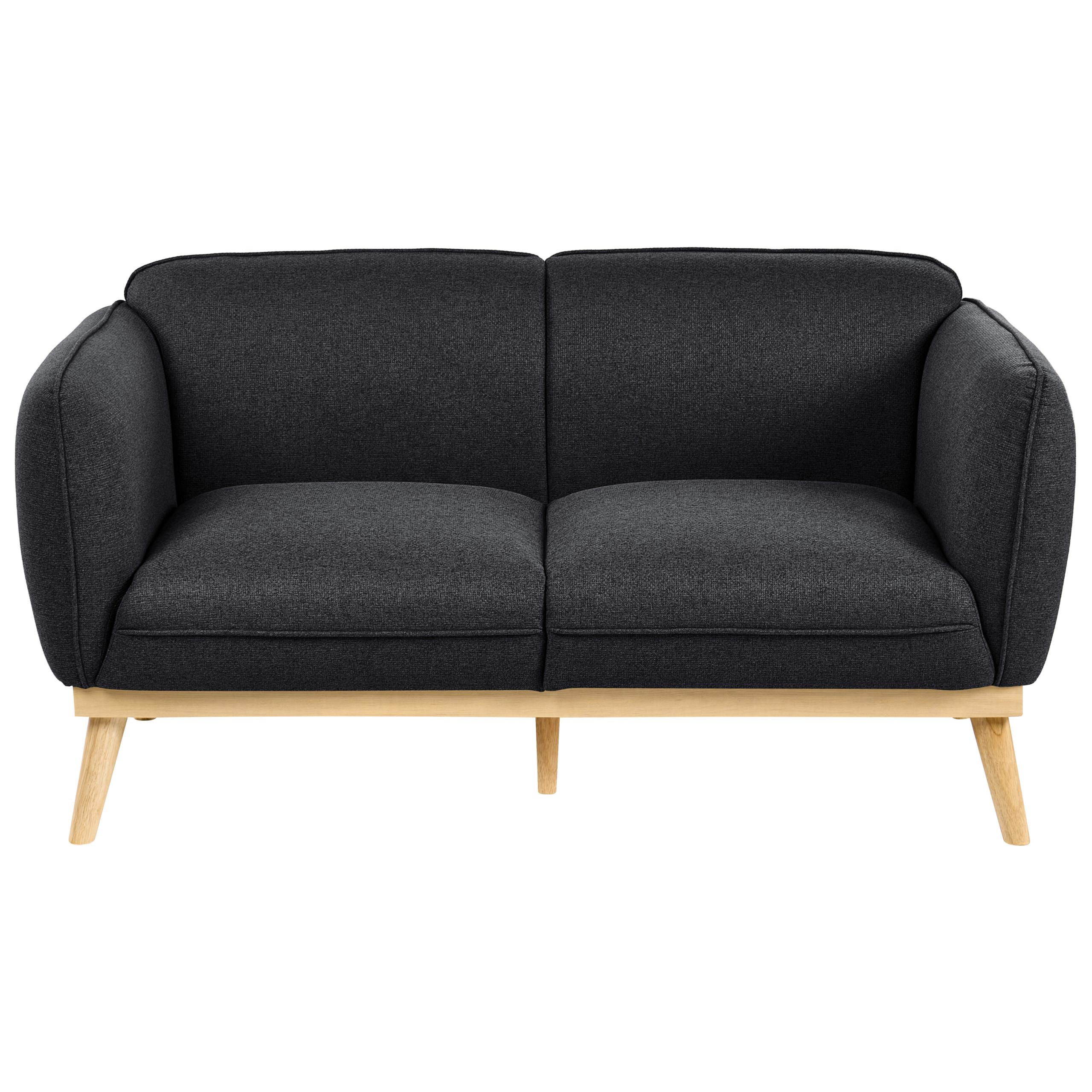 2-SITZER-SOFA Stoff Schwarz Ljung - Hellbraun, Textil (160/82/82cm) - Beliani