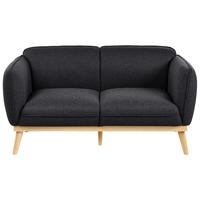 2-SITZER-SOFA Stoff Schwarz Ljung - Hellbraun, Textil (160/82/82cm) - Beliani