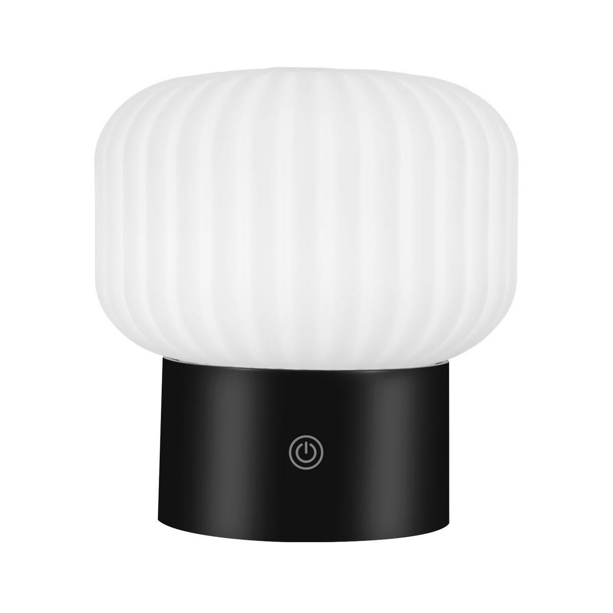 LED TISCHLAMPE Glowvyn 16/15.5/8.7 cm - Weiß, Glas (16/15.5/8.7cm) - ZMH