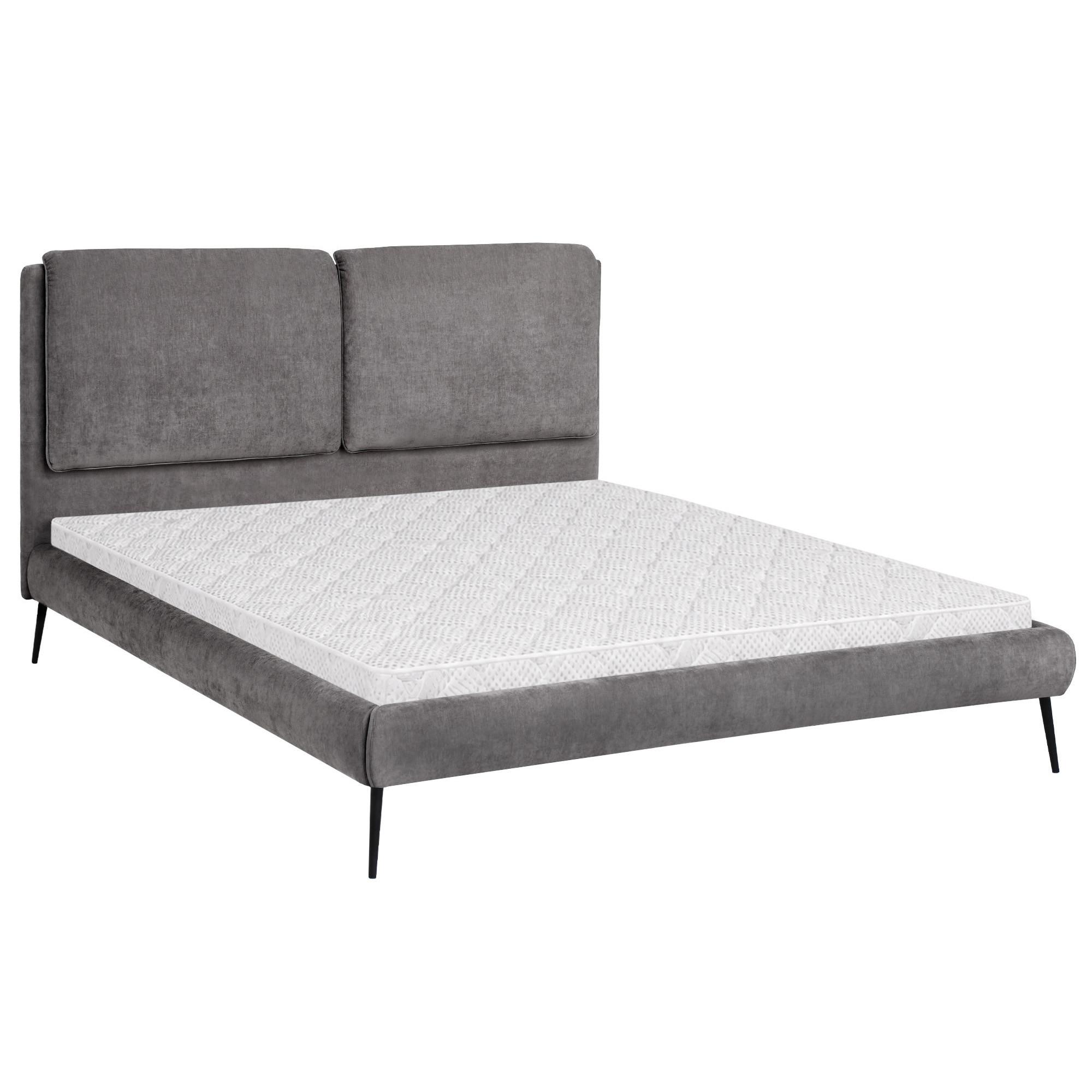 POLSTERBETT Nuit, Doppelbett 160x200 cm mit Schaumstoffmatratze 10 cm, Chenille-Stoff, Dunkelgrau - Dunkelgrau, Textil (160/200cm) - Beautysofa