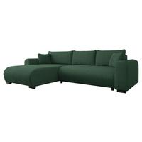 ECKSOFA Merkos Cord - Dunkelgrün/Schwarz, Holz/Textil (285/188cm) - MIRJAN24