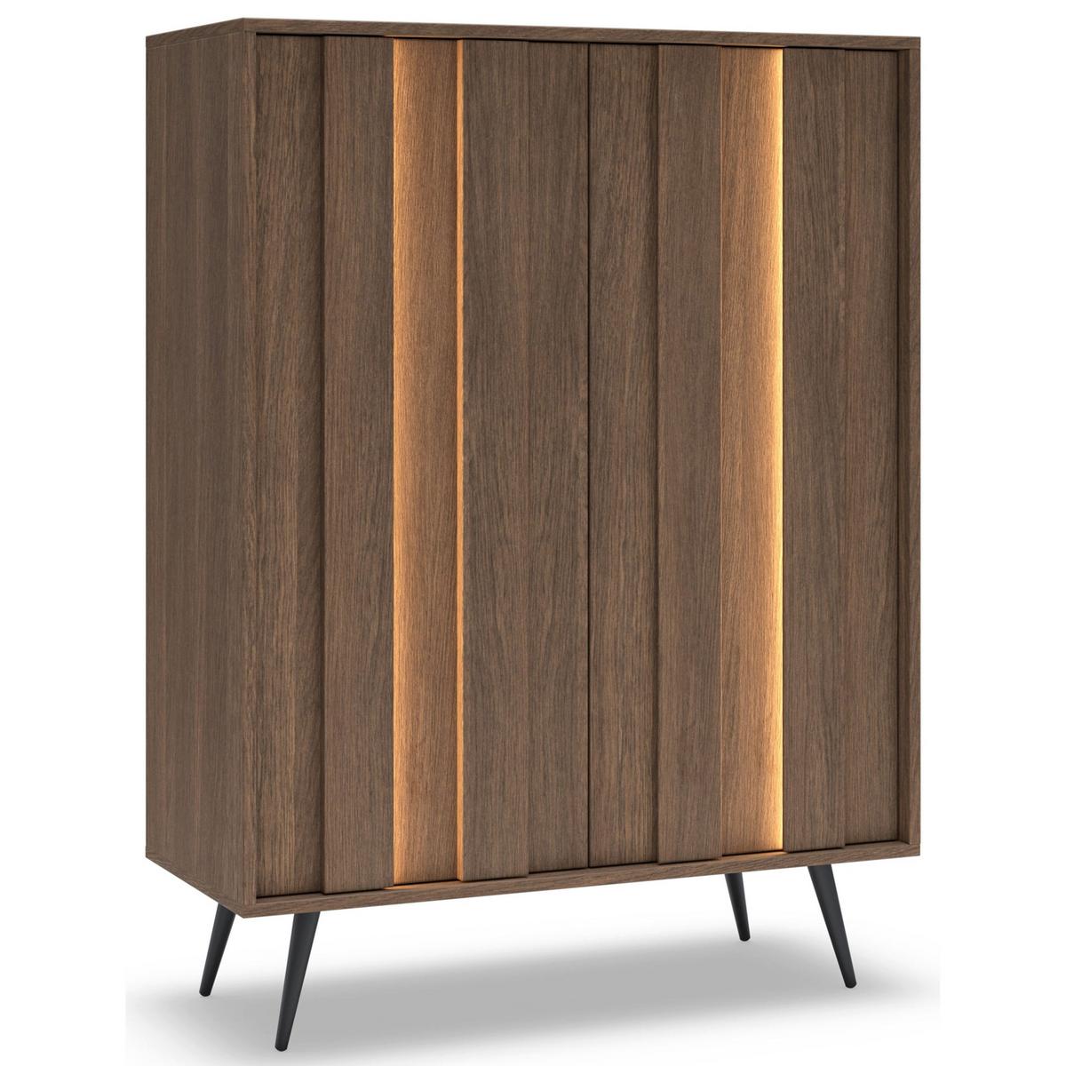 HIGHBOARD Amaro 93 cm - Eichefarben/Schwarz, Holzwerkstoff/Metall (93.5/125.6/40cm) - Selsey