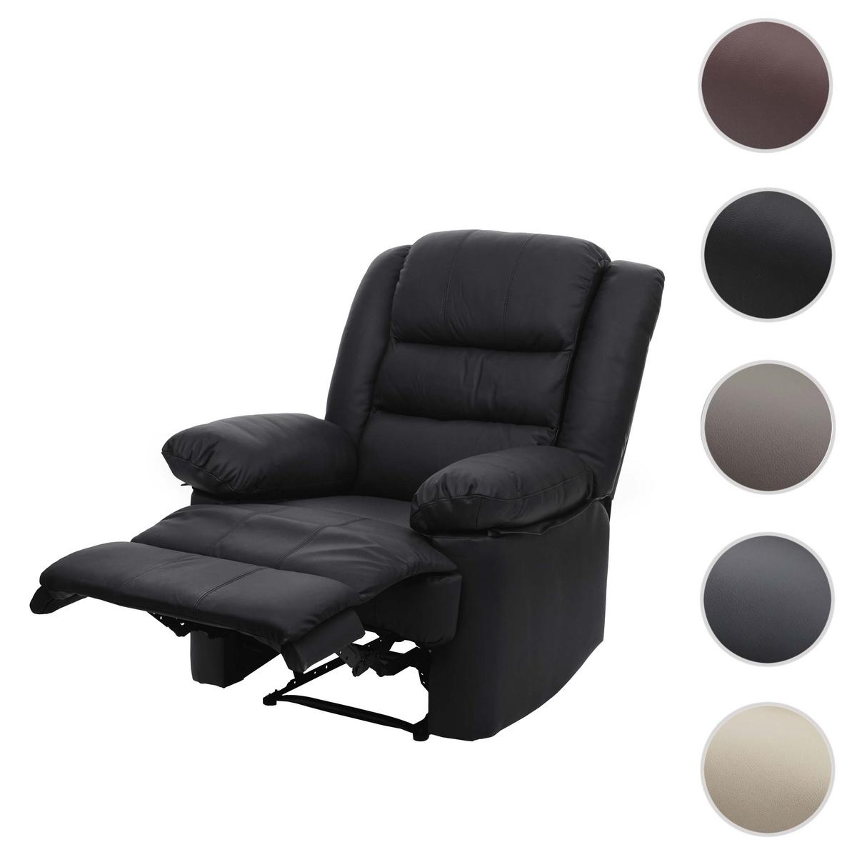 RELAXSESSEL Schwarz - Schwarz, Leder (87/101/150cm) - MCW