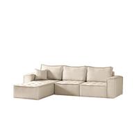 ECKSOFA Sande In Raven - Creme, Holzwerkstoff/Textil (292/192cm) - Fun Möbel