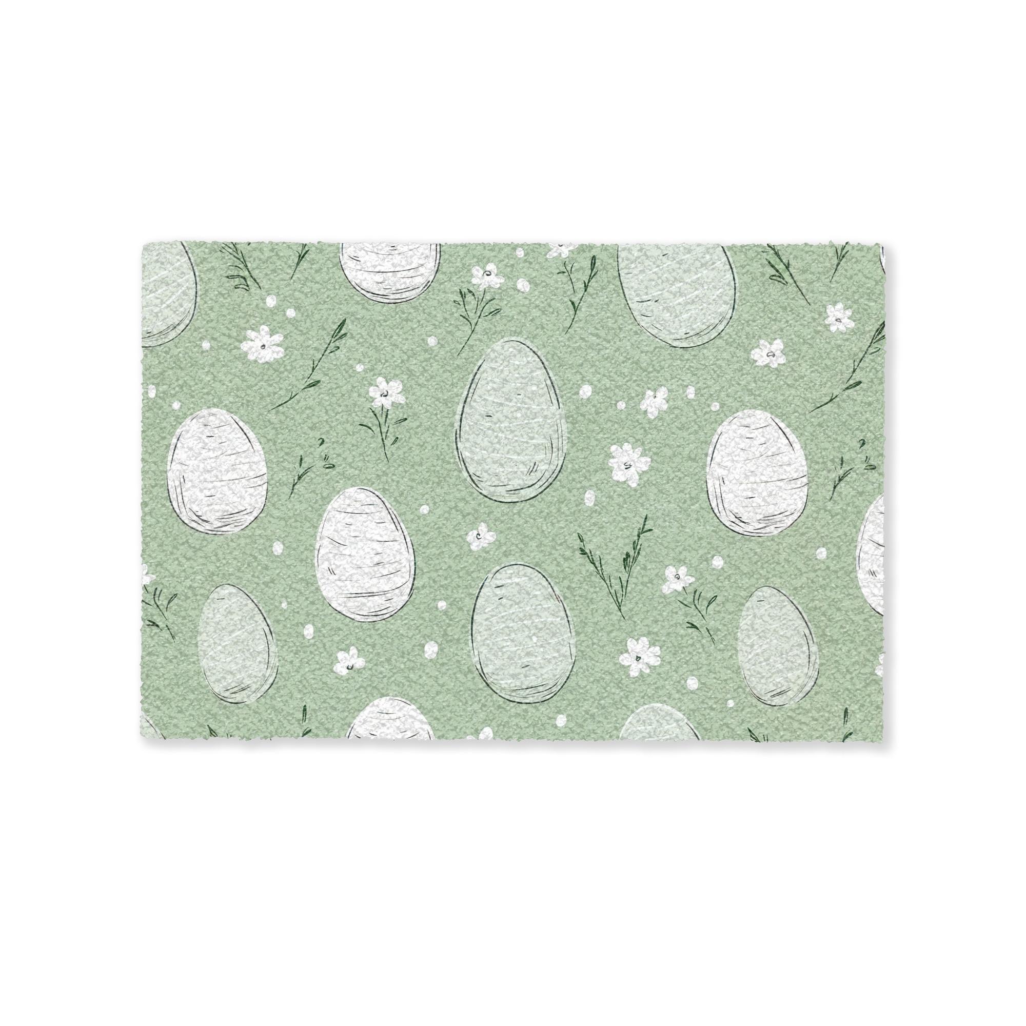 FUSSMATTE Grün - Eier - Muster Schmutzmatte 60x40 cm - Waldgrün, Kunststoff (40/60cm) - MuchoWow