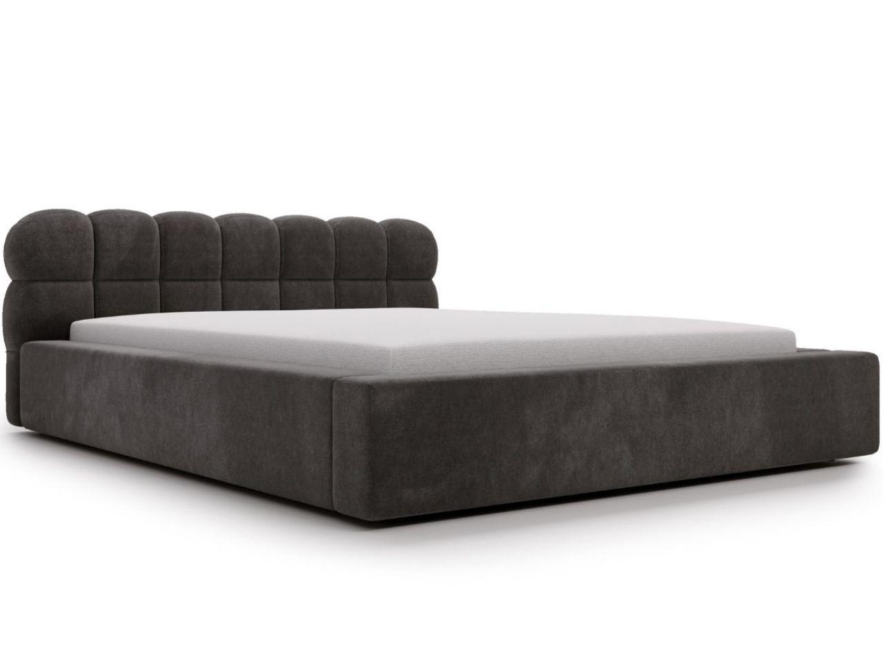 POLSTERBETT Plaza 180x200 Dunkelgrau - Dunkelgrau/Naturfarben, Holz/Kunststoff (180/200cm) - Graingold