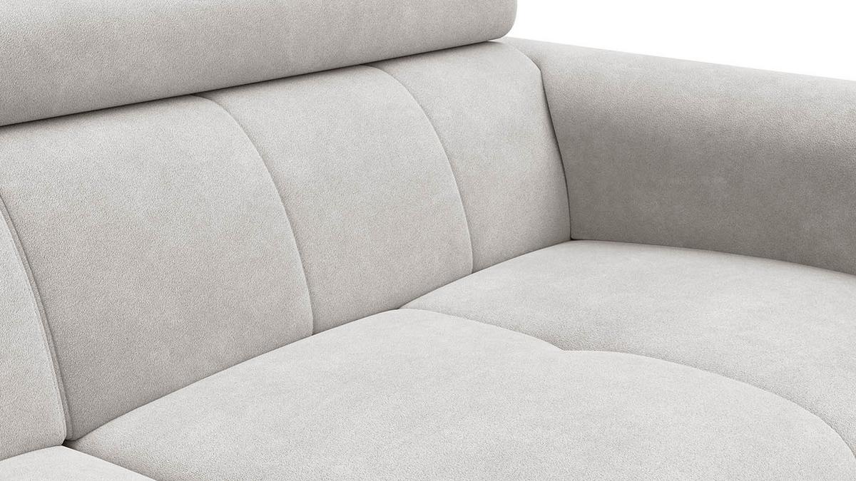 SOFA RODEN 3-Sitzer, creme, Veloursstoff - Creme, Holz/Textil (194/82/103cm) - Wozimo