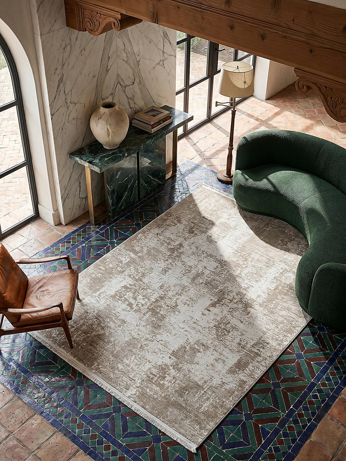 KURZFLORTEPPICH Vintage VARA Polyester Beige 200 x 290 cm - Beige, Textil (200/290cm) - KADIMA DESIGN