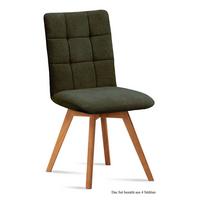 ESSZIMMERSTUHL (4er-Set) Dinny 47x91x60 Eiche geölt/Khaki - Dunkelgrün/Eichefarben, Kunststoff (60/91/47cm) - 58aufmkessel