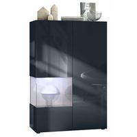 VITRINE Morena Einsatz in Sandgrau Hochglanz - Sandfarben, Holzwerkstoff (91.5/136.5/37cm) - Vladon