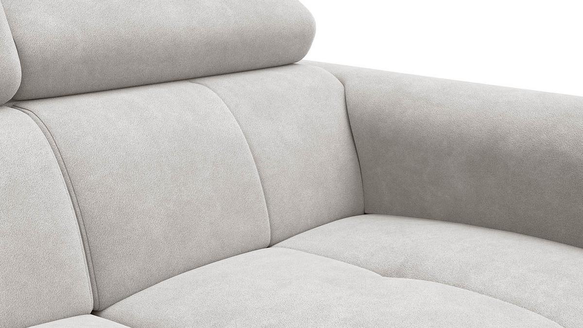 SOFA RODEN 2-Sitzer, creme, Veloursstoff - Creme, Holz/Textil (152/82/103cm) - Wozimo