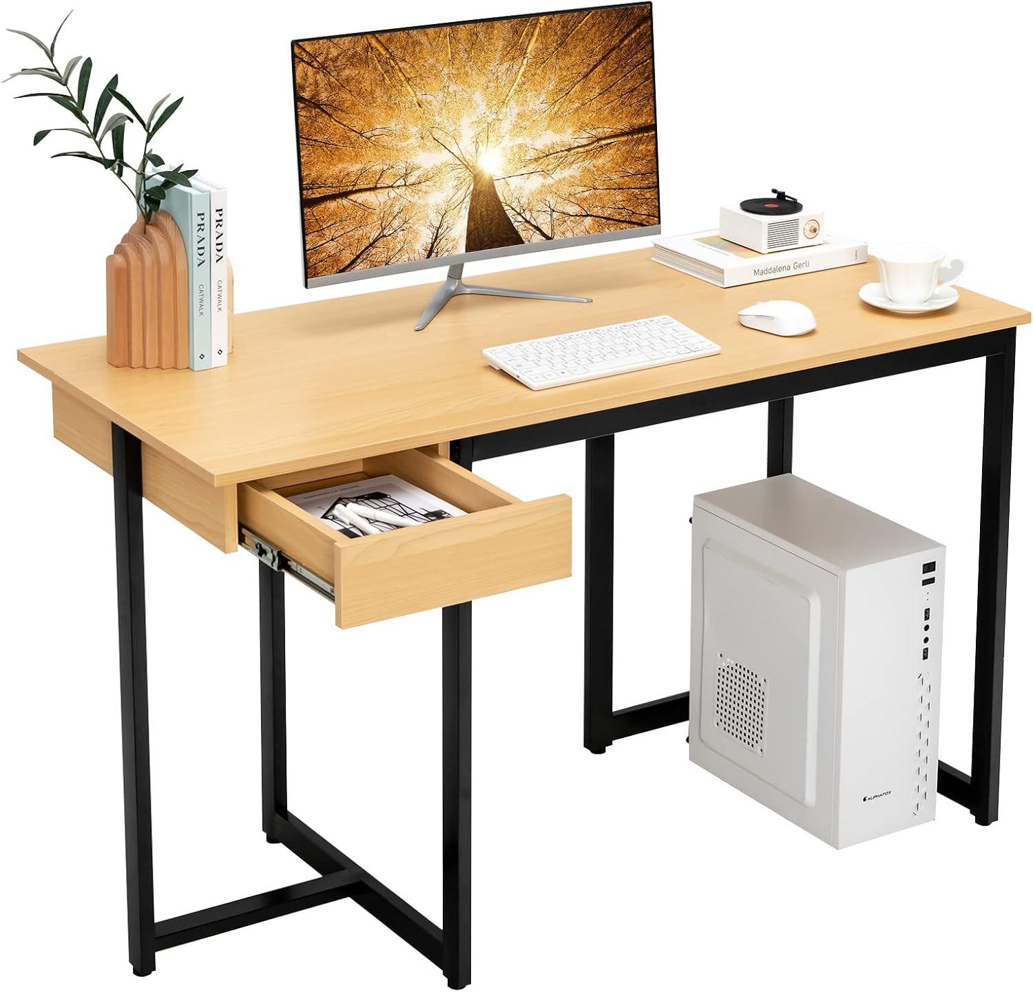 SCHREIBTISCH 75cm Holz - Rot, Holz (55/120/75cm) - COSTWAY