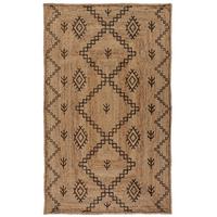 JUTETEPPICH handgewebt NEATH, geometrisch-abstrakt, Braun-Schwarz, 200 x 290 cm - Braun, Naturmaterialien (200/290cm) - KADIMA DESIGN