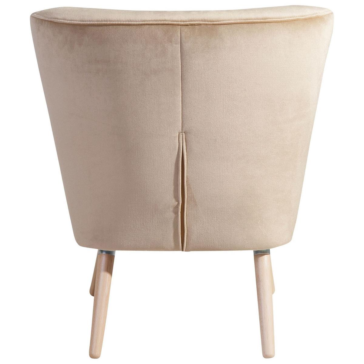 SESSEL Kassi Bezug Samtvelours Buche natur / sand - Sandfarben, Kunststoff (69/80/68cm) - 58aufmkessel