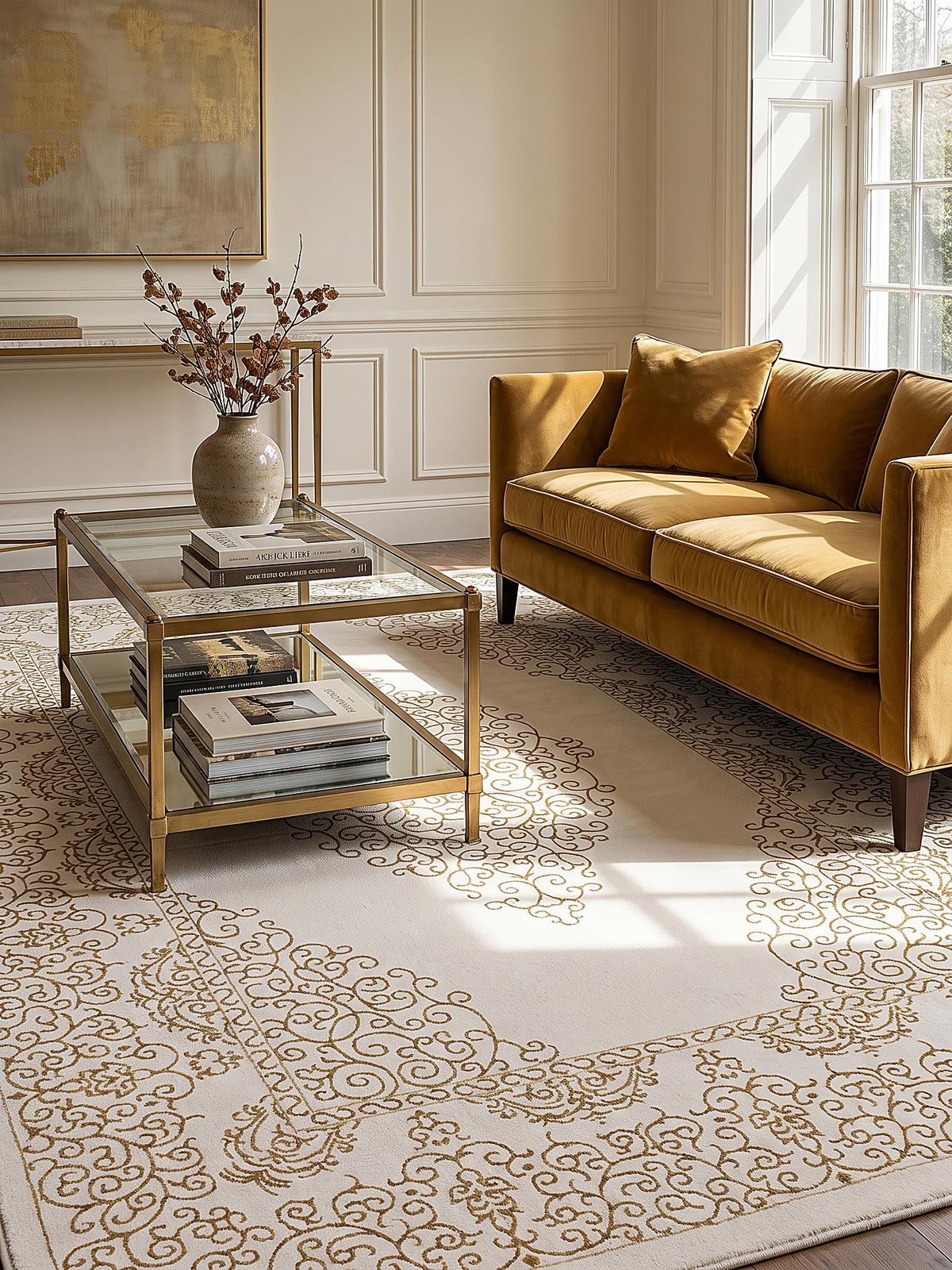 TEPPICH Kurzflor ERESMA Orient-Medaillon Polyester Creme 160 x 230 cm - Creme, Textil (160/230cm) - KADIMA DESIGN