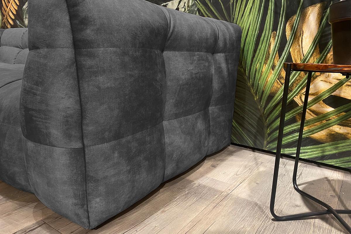 SOFA RIO Anthrazit Velvet - Anthrazit/Schwarz, Textil (282/68/105cm) - KAWOLA