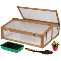 FRÜHBEET Aufsatz aus Holz, wetterfest mit Abdeckung, für Garten & Balkon - Braun, Holz (90/32/82cm) - needs&wants