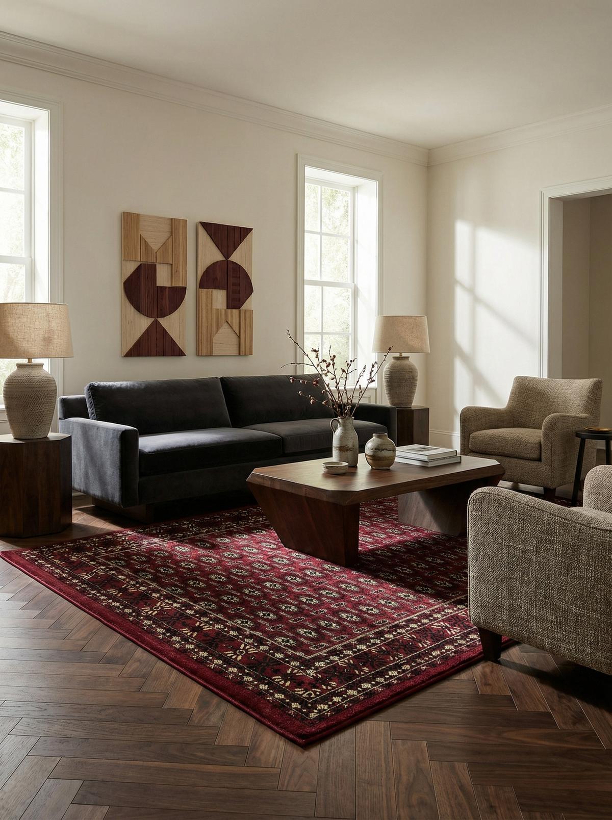 TEPPICH Kurzflor TANNHEIM in Rot, orientalisch, aus Polypropylen, Florhöhe 12 mm, 300 x 400 cm - Rot, Textil (400/300cm) - KADIMA DESIGN