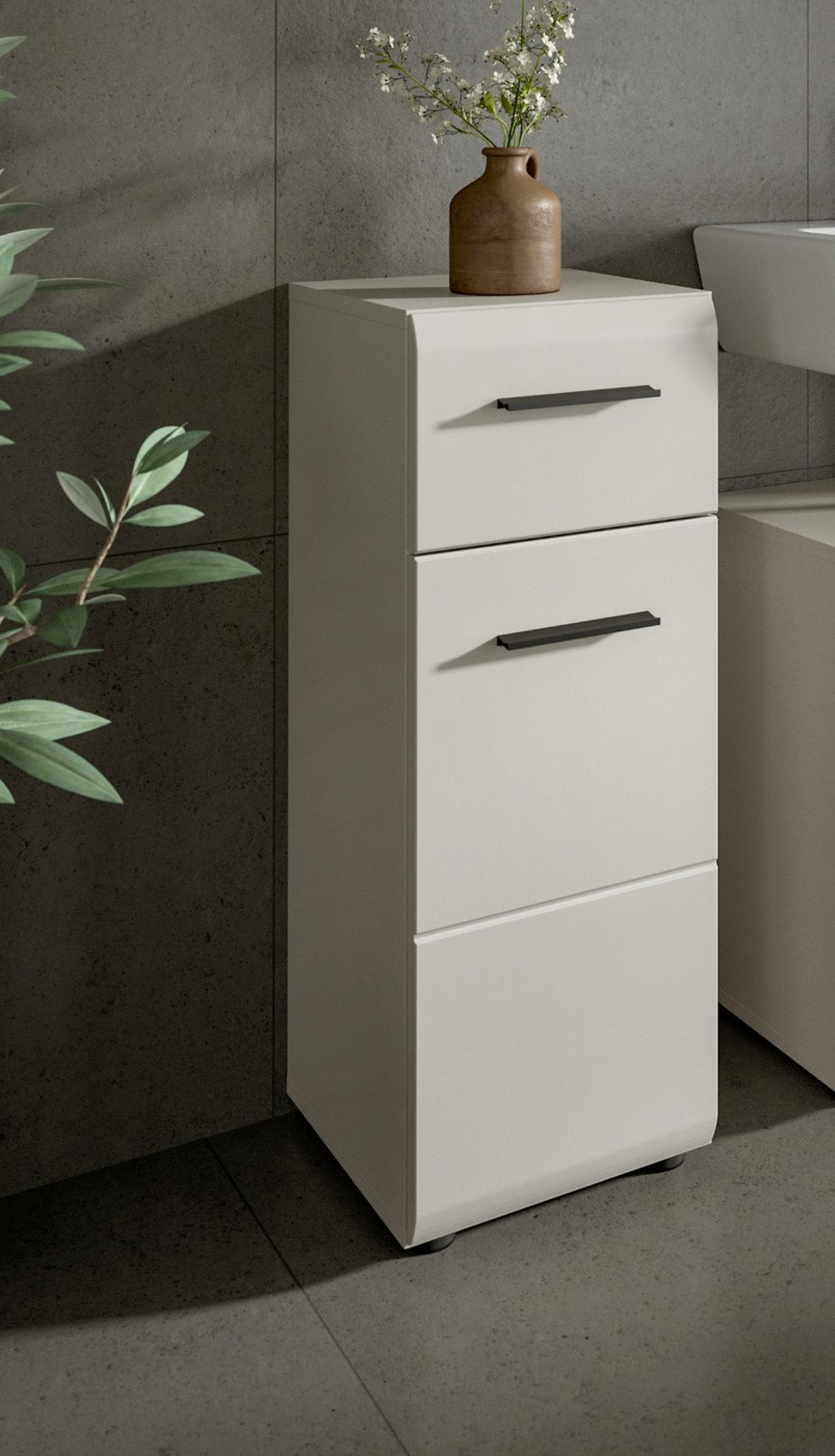 BADKOMMODE Kaschmir 30 x 80 cm, Badschrank mit Vollauszug-Schubkasten - Kaschmir/Schwarz, Holzwerkstoff/Kunststoff (30/80/30cm) - Inn.Furn