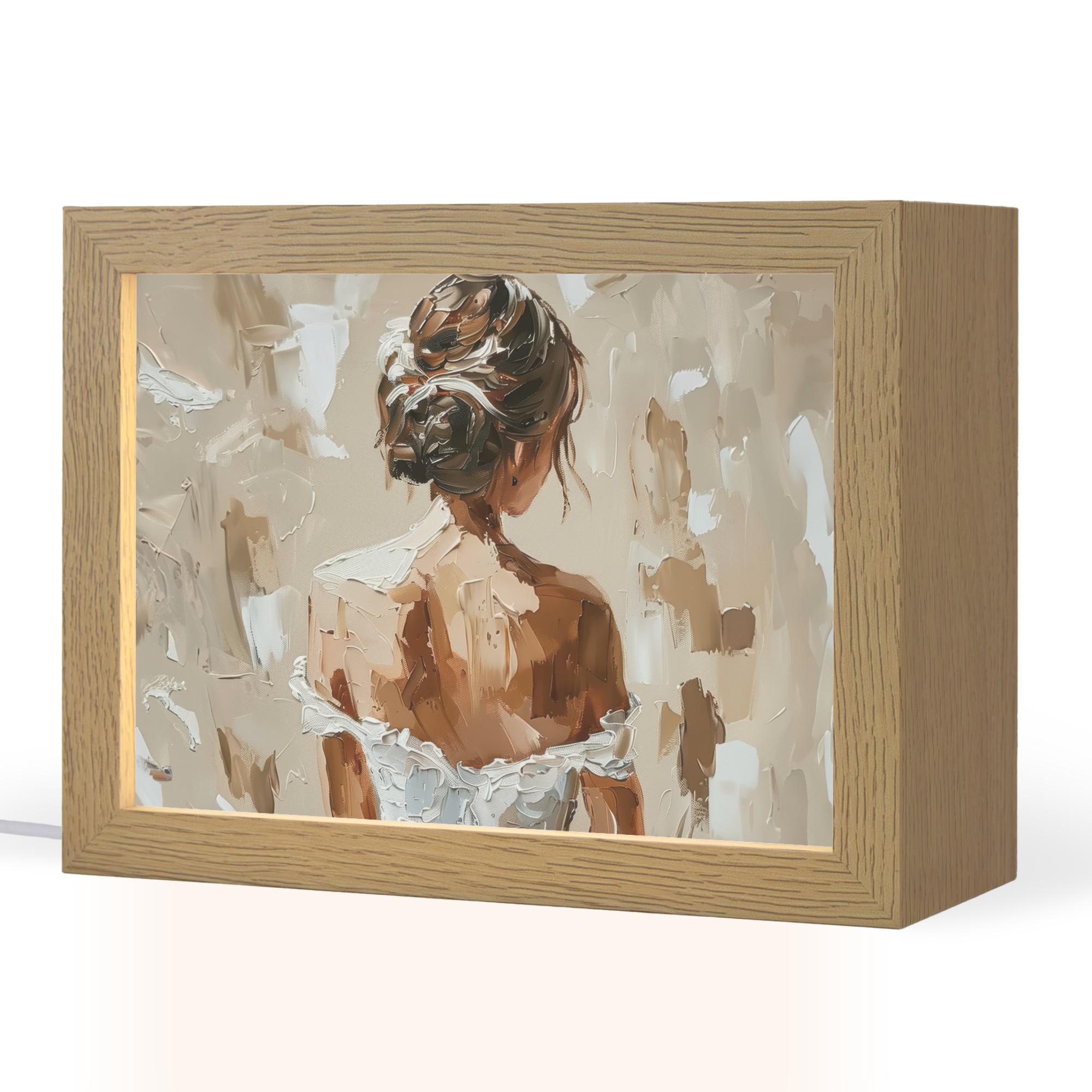 TISCHLEUCHTE Frau - Farbe - Abstrakt - Beige - Modern 20x15 cm - Brombeere, Holzwerkstoff (8/20/15cm) - OnlyWow