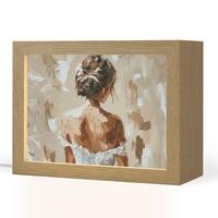 TISCHLEUCHTE Frau - Farbe - Abstrakt - Beige - Modern 20x15 cm - Brombeere, Holzwerkstoff (8/20/15cm) - OnlyWow