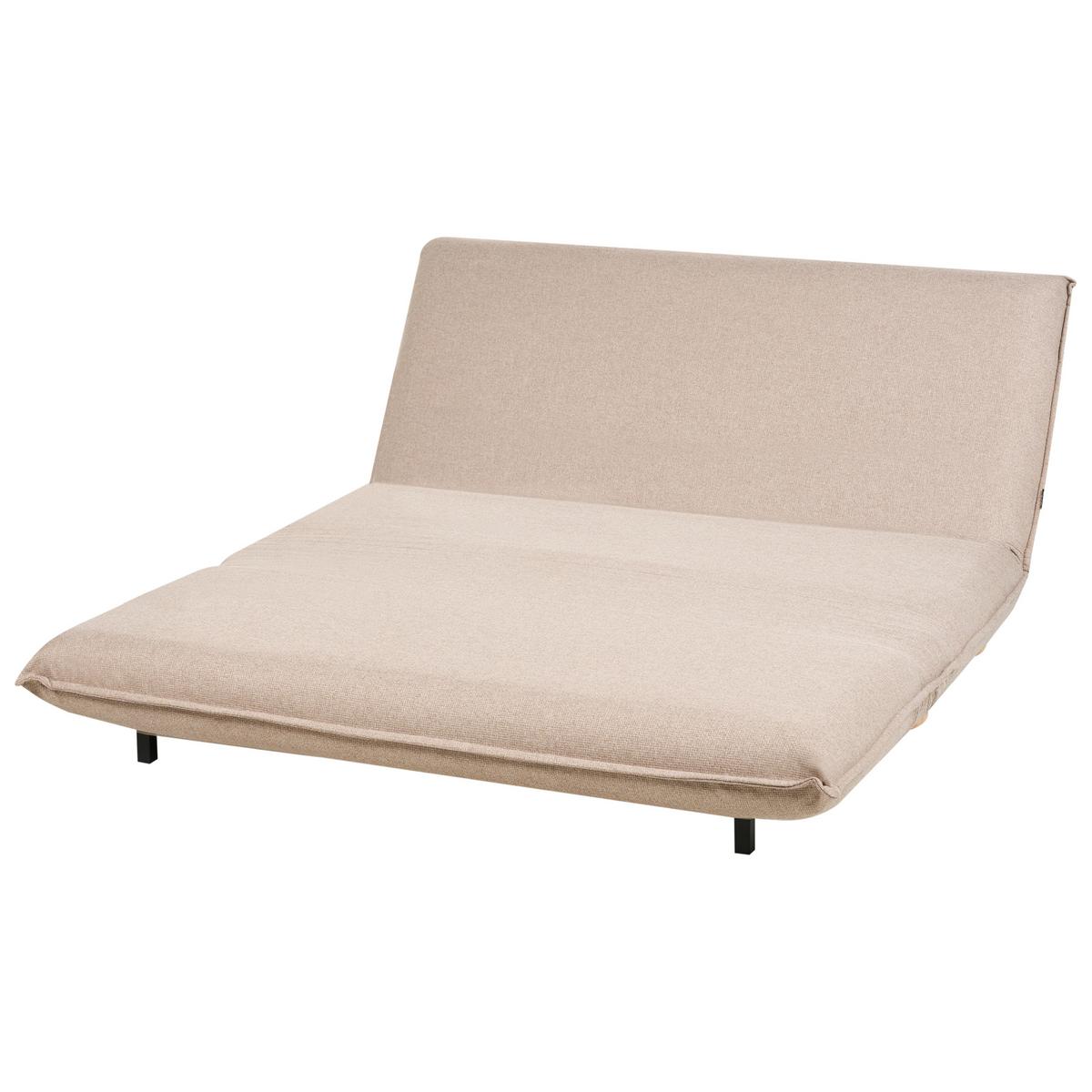 SCHLAFSOFA 2-Sitzer Kunstleinen Beige Abisko - Hellbraun/Beige, Textil (140/80/82cm) - Beliani