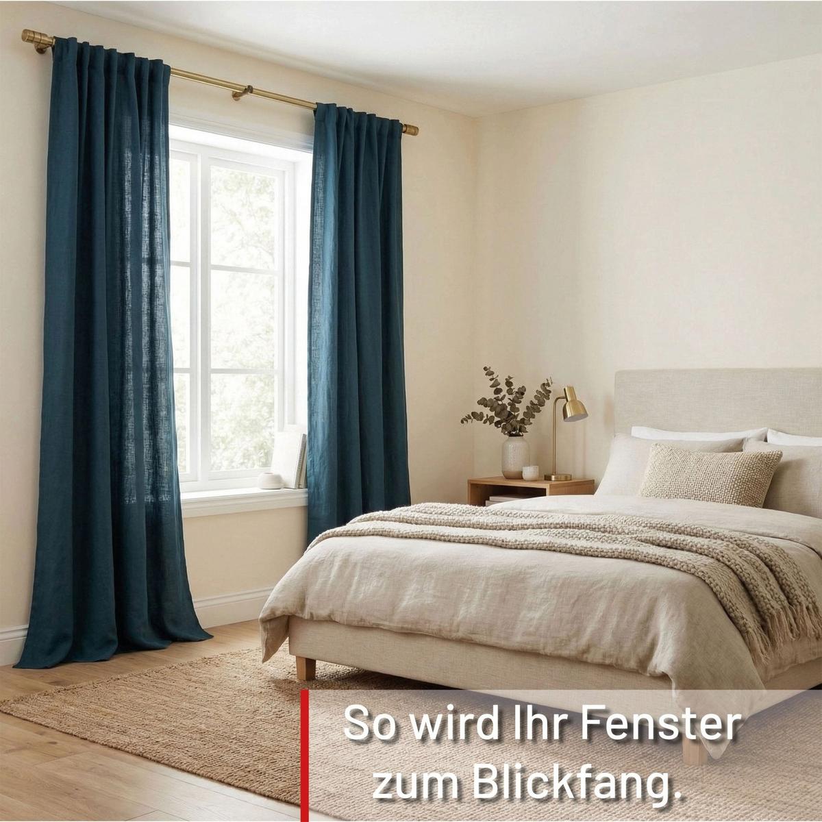 GARDINENSTANGE auf Maß 1-lauf Wandmontage Zylinder 100cm - Messingfarben, Metall (100cm) - Deco-Raum