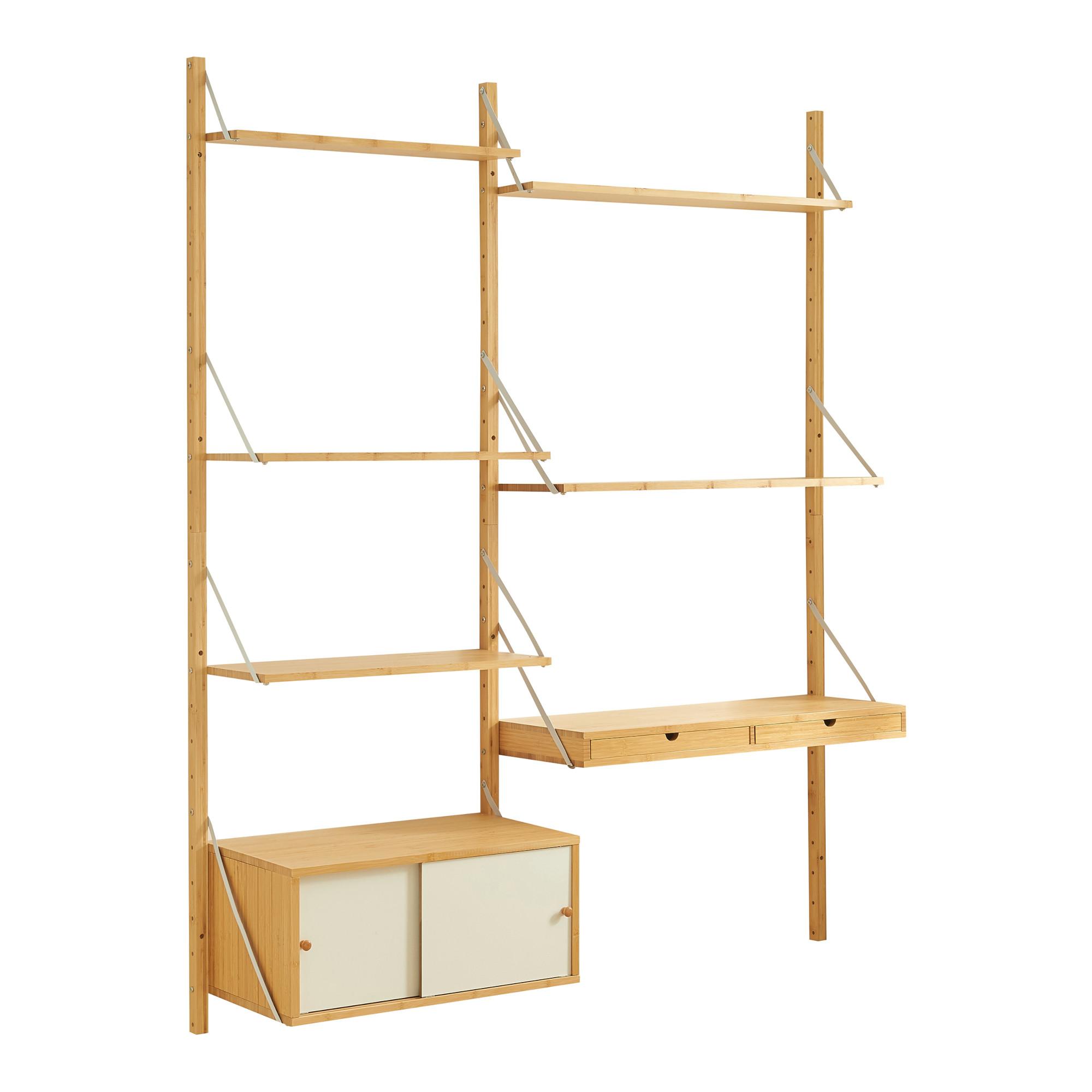 WANDREGAL Tingvoll - Naturfarben, Holz (147/176/34cm) - [en.casa]