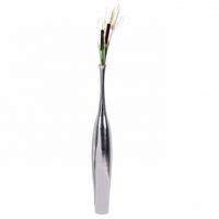 VASE Aluminium Modern Stil Modell BOTTLE S Silber mit einer Öffnung - Silberfarben, Metall (100cm) - KADIMA DESIGN