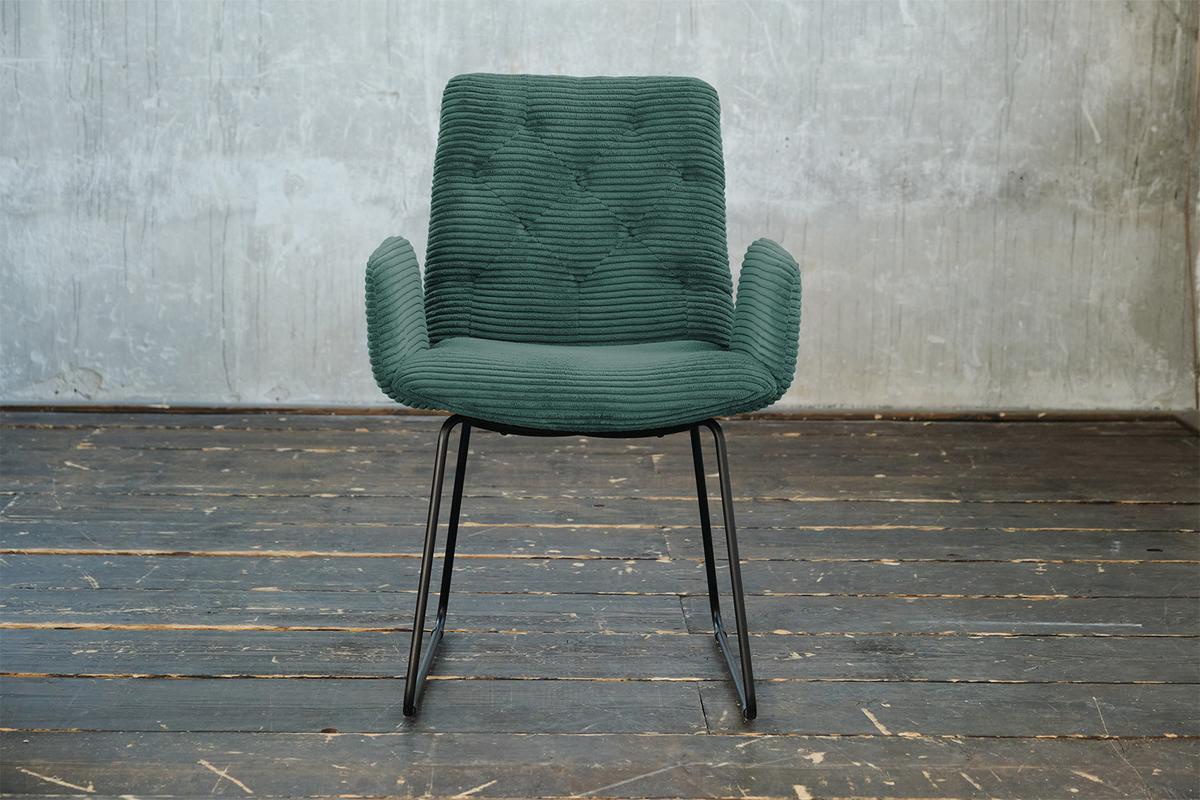 STUHL NEW CHARME Smaragdgrün Cord (1er-Set) - Smaragdgrün, Textil (59/87/66cm) - KAWOLA