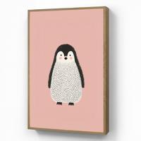 WANDLEUCHTE MIT AKKU Pinguin - Punkte - Minimalistisch - Rosa 60x90 cm - Rosa, Holzwerkstoff (60/90/8cm) - OnlyWow