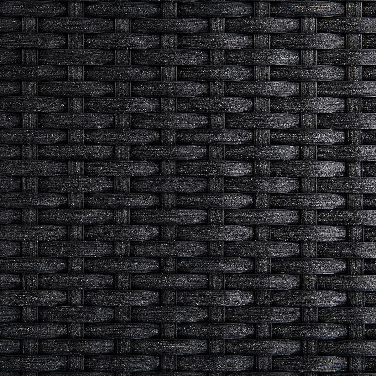 GARTENMÖBEL SET 6-Sitzer Granit grau poliert Rattan Grosseto - Silberfarben/Schwarz, Metall - Beliani