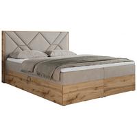 BOXBETT GUNAR - 120/200 Beige Struktur - H4 - Beige, Holz/Textil (120/200cm) - MKS