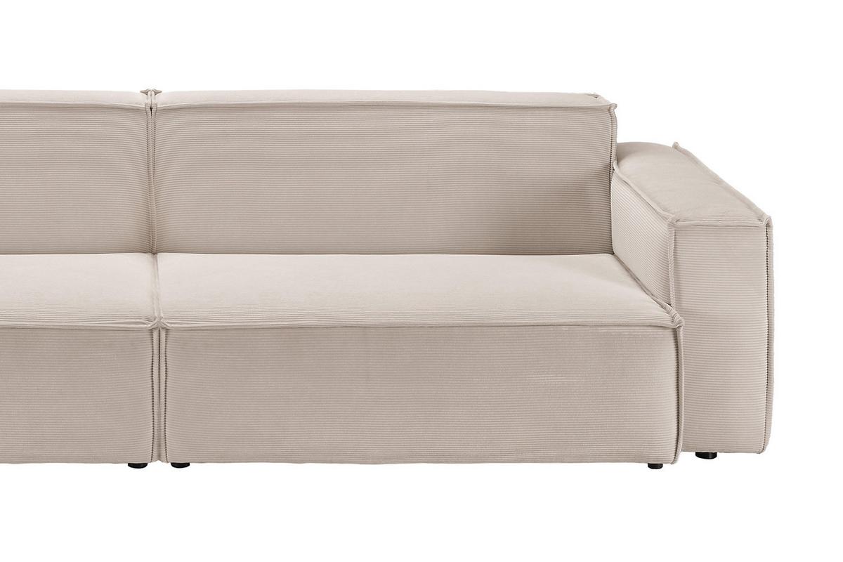 SOFA SAMU Beige Cord - Beige/Schwarz, Textil (236/72/106cm) - KAWOLA