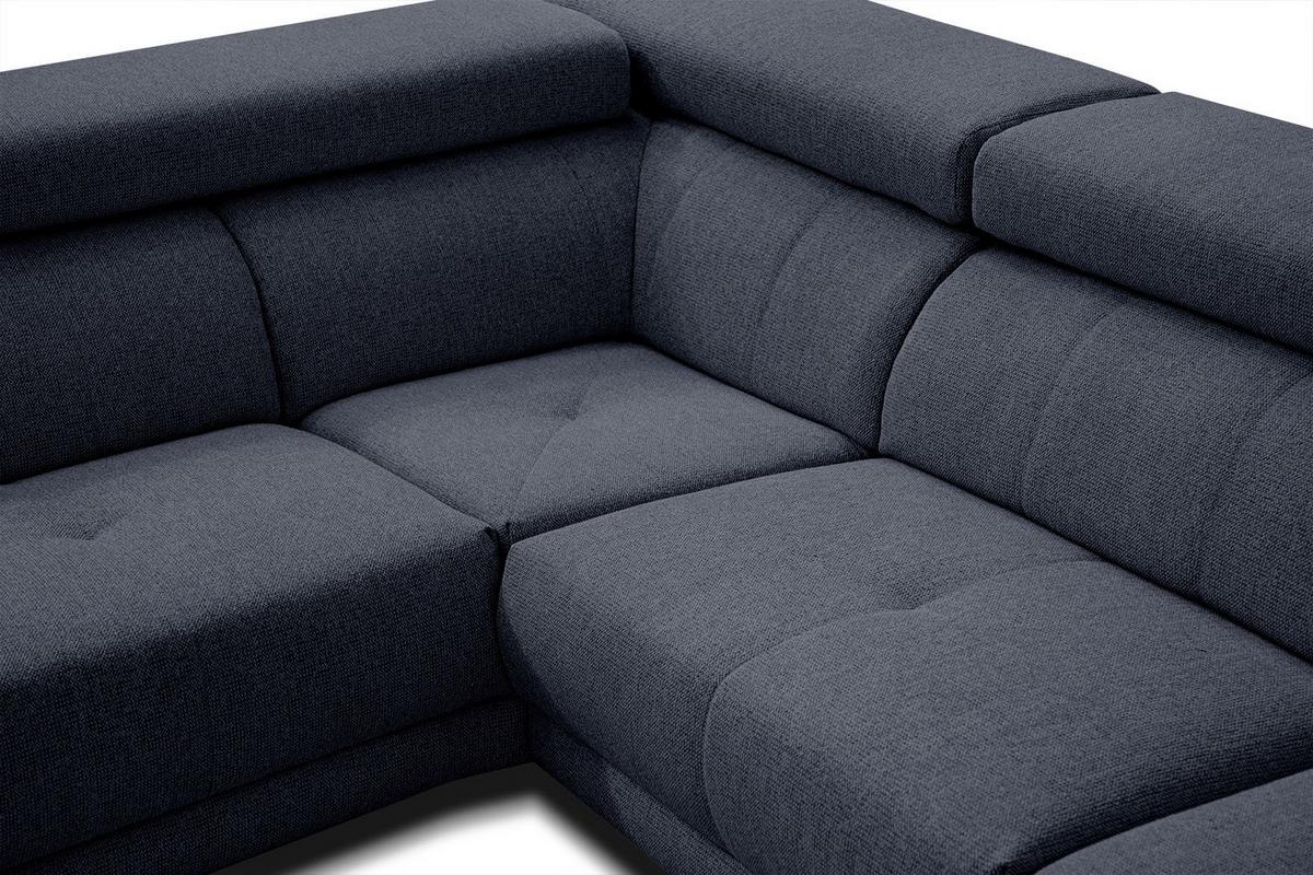 ECKSOFA MORELLO 5-Sitzer, dunkelblau - Schwarz/Dunkelblau, Holzwerkstoff/Textil (158/269cm) - Wozimo