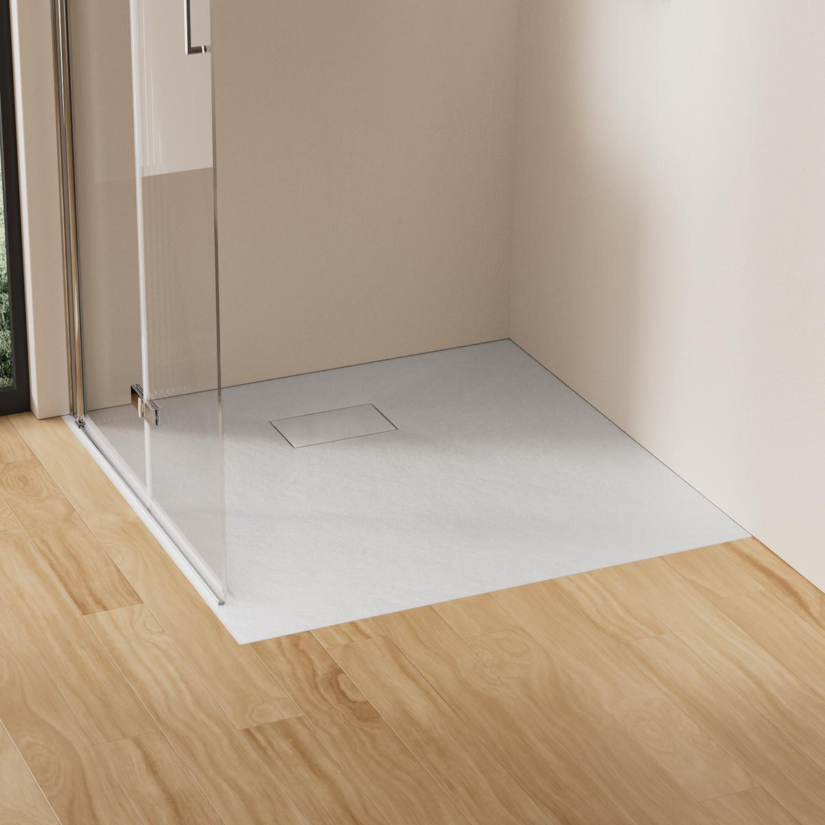 DUSCHWANNE mit rutschhemmender Oberfläche Weiß 90/90 cm - Weiß, Kunststoff (90/2.6/90cm) - EMKE