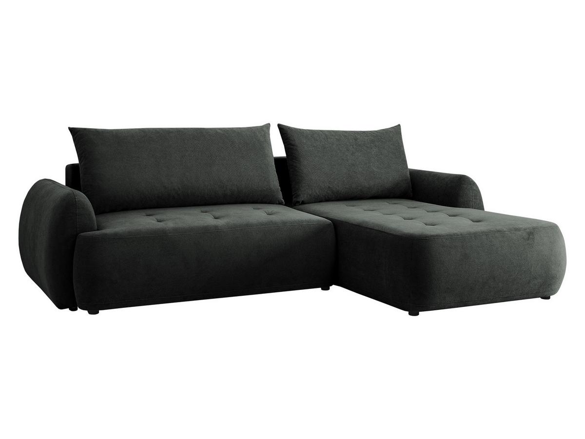 ECKSCHLAFSOFA Bueno II, Seite: Rechts - Dunkelgrau/Schwarz, Holz/Textil (280/185cm) - MIRJAN24