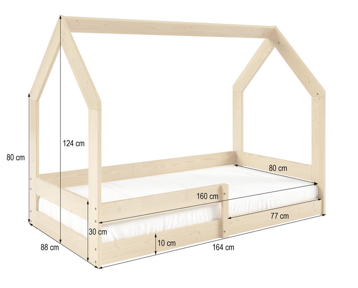 KINDERBETT FLORA 80x160 cm Hellgrau - Hellgrau, Holz (80/160cm) - MASSENO