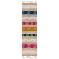 TEPPICH aus Jute handgewebt WHARFE in Bunt, geometrisch, 60 x 230 cm - Multicolor, Textil (230/60cm) - KADIMA DESIGN