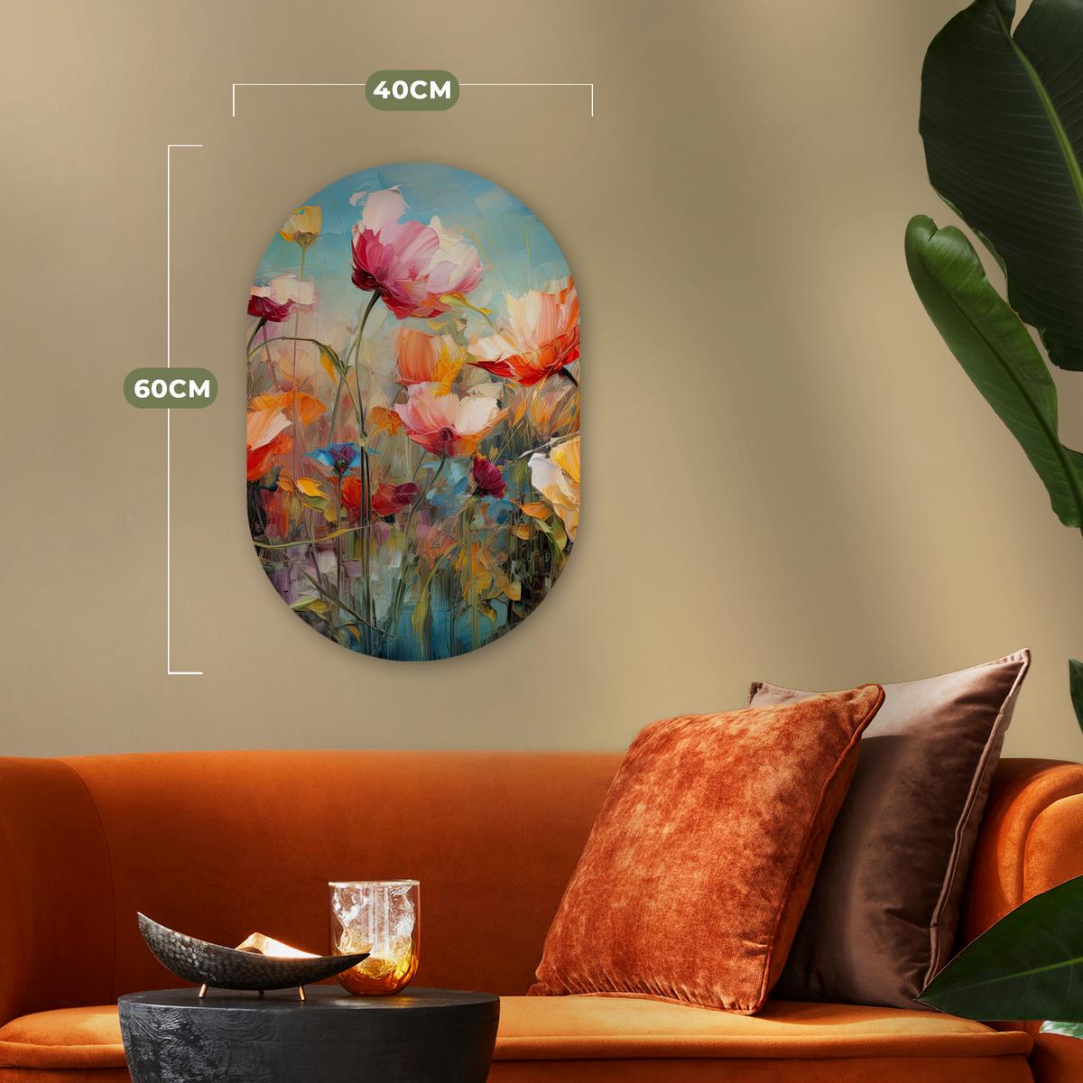 WANDBILD Blumen - Aquarell - Kunst - Botanisch - Natur Deko Wohnzimmer 40x60 cm - Orange, Kunststoff (40/60cm) - MuchoWow