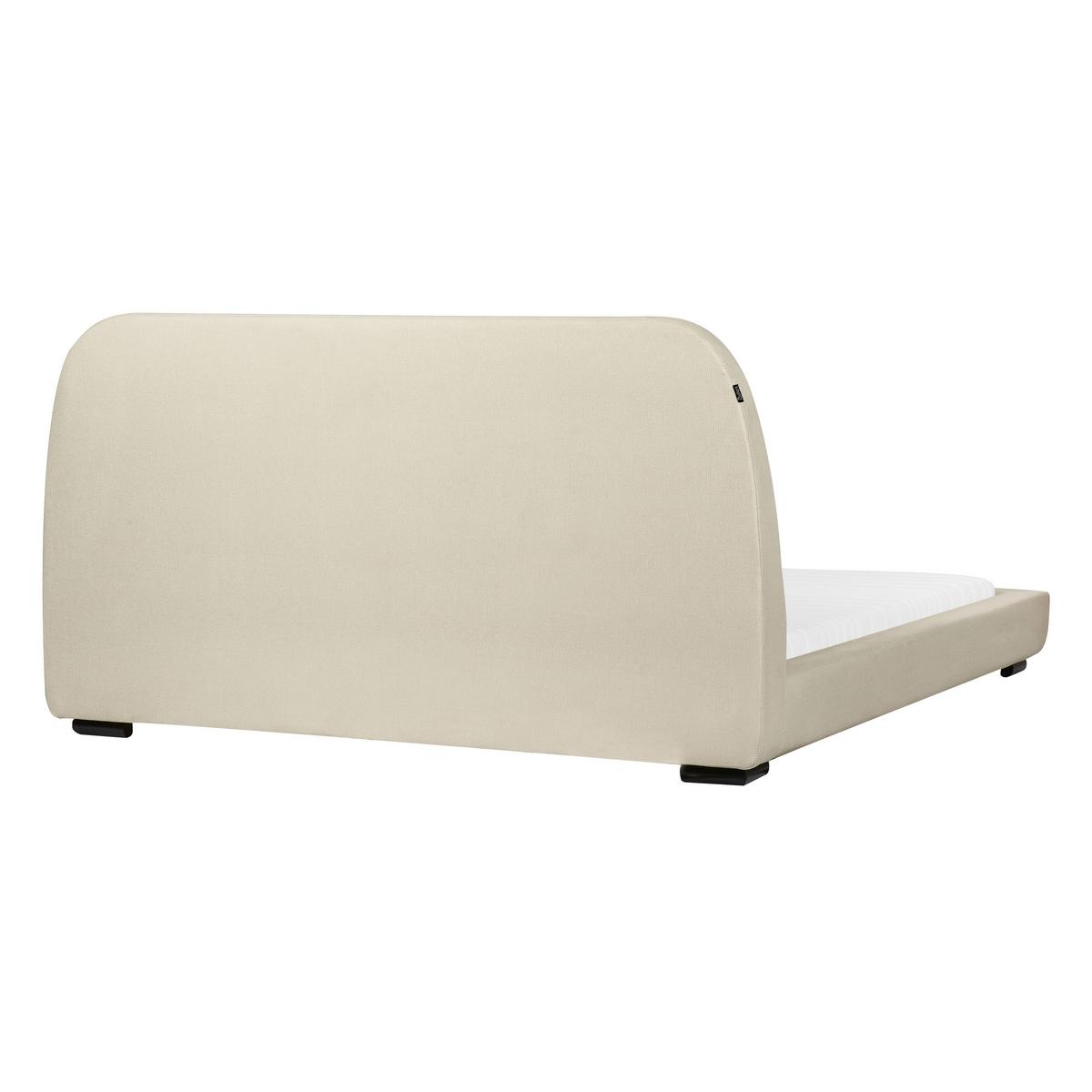 POLSTERBETT mit Lattenrost 160x200 cm Beige Roisel - Creme, Textil (160/200cm) - Beliani